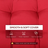 Outsunny Set of 2 Patio Bench Replacement Cushions, 2 Seater Outdoor Loveseat Cushion Seat Pad, 43" x 19" x 3", Wine Red(m-5)