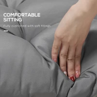 Outsunny Set of 2 Patio Bench Replacement Cushions, 2 Seater Outdoor Loveseat Cushion Seat Pad, 43" x 19" x 3", Grey(m-4)