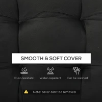 Outsunny Set of 2 Patio Bench Replacement Cushions, 2 Seater Outdoor Loveseat Cushion Seat Pad, 43" x 19" x 3", Black(m-5)