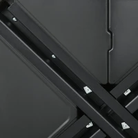 Outsunny Fillable Cantilever Patio Umbrella Base with Wheels, Heavy-duty Offset Umbrella Weights with Spouts and Cross Base, 285lbs Sand or 220lbs Water Filled, Black(m-10)