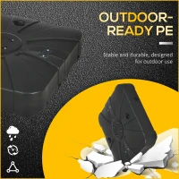 Outsunny Fillable Cantilever Patio Umbrella Base with Wheels, Heavy-duty Offset Umbrella Weights with Spouts and Cross Base, 285lbs Sand or 220lbs Water Filled, Black(m-7)