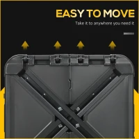 Outsunny Fillable Cantilever Patio Umbrella Base with Wheels, Heavy-duty Offset Umbrella Weights with Spouts and Cross Base, 285lbs Sand or 220lbs Water Filled, Black(m-6)