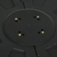 Outsunny Fillable Cantilever Patio Umbrella Base with Wheels, Heavy-duty Offset Umbrella Weights with Spouts and Cross Base, 285lbs Sand or 220lbs Water Filled, Black(m-9)