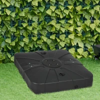 Outsunny Fillable Cantilever Patio Umbrella Base with Wheels, Heavy-duty Offset Umbrella Weights with Spouts and Cross Base, 285lbs Sand or 220lbs Water Filled, Black(m-1)