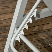 Outsunny Outdoor Chaise Lounge Chair, Heavy-Duty Plastic HDPE Pool Furniture with 5 Positions Reclining Backrest & Aluminum Frame for Beach, Tanning, Poolside, Patio, Light Gray(m-9)