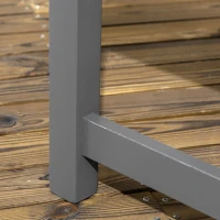 Outsunny 6 Piece Patio Dining Set, Outdoor Poplar Wood Furniture Set, Umbrella Hole Table and Chairs with Bench for Porch, Backyard, Balcony, Outside Garden, Dark Gray(m-9)