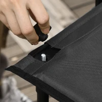 Outsunny Folding Garden Wagon, Collapsible Wagon, Cart with Wheels, Steel Frame and Oxford Fabric, Black(m-9)