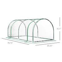 Outsunny 7' L x 3' W x 2.5' H Portable Tunnel Greenhouse for Outdoor Garden Hot House with 4 Zippered Doors, PVC Cover(m-3)