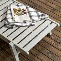 Outsunny Outdoor Chaise Lounge Chair, Heavy-Duty Plastic HDPE Pool Furniture with 5 Positions Reclining Backrest & Aluminum Frame for Beach, Tanning, Poolside, Patio, Light Gray(m-8)