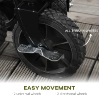 Outsunny Folding Garden Wagon, Collapsible Wagon, Cart with Wheels, Steel Frame and Oxford Fabric, Black(m-6)