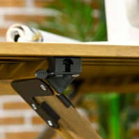 Outsunny Portable Folding Camping Table, 3ft Aluminum Roll-Up Picnic Table with Waterproof Woodgrain Finish & Carry Bag, Ideal for BBQ, Beach, Travel, Hiking(m-6)