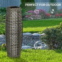 Outsunny Solar Floor Lamp, Outdoor Garden Lantern Pathway Light & Decorative Driveway Lighting with Auto On/Off LED Lights for Porch, Yard, Lawn, Courtyard, Deck, Gray(m-7)