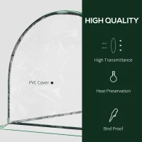 Outsunny 7' L x 3' W x 2.5' H Portable Tunnel Greenhouse for Outdoor Garden Hot House with 4 Zippered Doors, PVC Cover(m-6)
