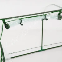 Outsunny 7' L x 3' W x 2.5' H Portable Tunnel Greenhouse for Outdoor Garden Hot House with 4 Zippered Doors, PVC Cover(m-11)