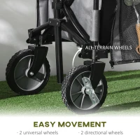 Outsunny Folding Garden Wagon, Collapsible Wagon, Cart with Wheels, Steel Frame and Oxford Fabric, Dark Grey(m-6)