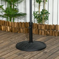 Outsunny 31lbs Concrete Round Patio Umbrella Base Holder, Outdoor Market Umbrella Stand Weight for Lawn, Deck, Backyard, Garden, Black(m-1)