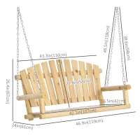 Outsunny 2-Seater Porch Swing, Hanging Outdoor Swing Bench with Metal Chains for Deck, Patio, Garden, Backyard(m-3)