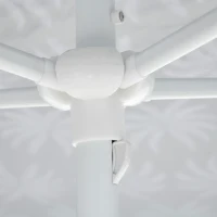 Outsunny Quick Beach Cabana Canopy Umbrella, 8' Easy-Assembly Sun-Shade Shelter with Sandbags and Carry Bag, Cool UV50+ Fits Kids & Family, Blue Coconut Palm(m-8)