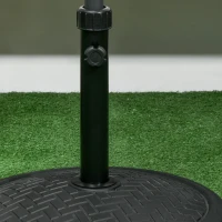 Outsunny 31lbs Concrete Round Patio Umbrella Base Holder, Outdoor Market Umbrella Stand Weight for Lawn, Deck, Backyard, Garden, Black(m-10)