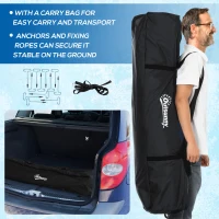 Outsunny 4 Person Insulated Ice Fishing Shelter, 360-Degree View, Pop-Up Portable Ice Fishing Tent with Carry Bag, Two Doors and Anchors for Low-Temp -22℉, Dark Blue(m-8)