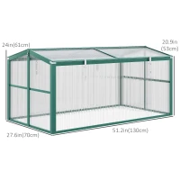 Outsunny Aluminium Cold Frame Greenhouse Garden Portable Raised Planter with Openable Top, 51" x 28" x 24"(m-3)