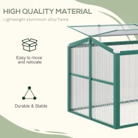 Outsunny Aluminium Cold Frame Greenhouse Garden Portable Raised Planter with Openable Top, 51" x 28" x 24"(m-5)
