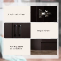 HOMCOM 66" Kitchen Pantry Cabinet, Freestanding Storage Cabinet with 2 Soft Close Doors and 4 Shelves, Dark Walnut(m-6)