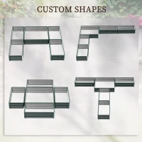 Outsunny Steel Raised Garden Bed, Set of 5 Large Box Planters for Outdoor Plants Vegetables Flowers Herbs, 8x8x1ft, Green(m-4)