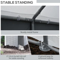 Outsunny 8' L x 6' W x 7' H Outdoor Walk-In Tunnel Greenhouse with Roll-up Windows, 2 Zippered Doors, & Weather Cover(m-5)