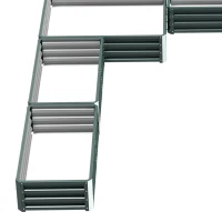 Outsunny Steel Raised Garden Bed, Set of 5 Large Box Planters for Outdoor Plants Vegetables Flowers Herbs, 8x8x1ft, Green(m-9)