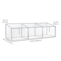 Outsunny 71" Cold Frame Greenhouse Aluminum Vented Easy Greenhouse Portable Raised Planter with Openable Top(m-3)
