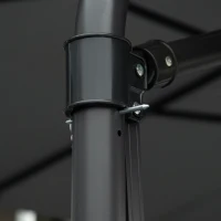 Outsunny 8FT Cantilever Patio Umbrella, Offset Patio Umbrella with Cross Base for Deck, Backyard, Pool and Garden, Hanging Umbrellas, Switch with a Wrench, Dark Gray(m-7)