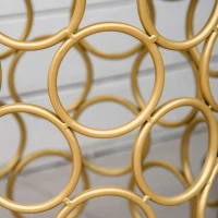 Outsunny Steel Patio End Table, Round Side Table with Hollow Carved Design, Accent Table for Outdoor and Indoor Use, Gold(m-9)