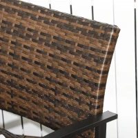 Outsunny Wicker Loveseat, 2-person Patio Furniture Couch, Outdoor Rattan Sofa with Quick Dry Foam and Steel Frame for Balcony, Deck, Garden, and Poolside, Brown(m-7)