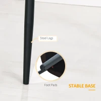 HOMCOM Upholstered Kitchen Chairs, Modern Dining Chairs Set of 2 with Diamond Tufting and Steel Legs for Dining Room, Black(m-6)