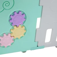 Qaba Baby Enclosure, 14 Panels Baby Playpen Baby Play Yard, Indoor & Outdoor Kids Activity Center, Green(m-9)