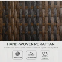 Outsunny Wicker Loveseat, 2-person Patio Furniture Couch, Outdoor Rattan Sofa with Quick Dry Foam and Steel Frame for Balcony, Deck, Garden, and Poolside, Brown(m-5)