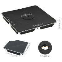 Outsunny 4PCs Cantilever Umbrella Base Weights up to 350lbs for Roma Banana Parasol, HDPE Fillable Offset Patio Umbrella Weights for Cross Base Stand, Black(m-3)