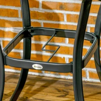 Outsunny Patio Wicker Dining Table with Umbrella Hole, 34 Inch Outdoor PE Rattan Coffee Table with Plastic Board Under the Woven Table Top for Patio, Garden, Balcony, Black(m-10)