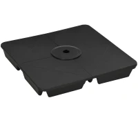 Outsunny 4PCs Cantilever Umbrella Base Weights up to 350lbs for Roma Banana Parasol, HDPE Fillable Offset Patio Umbrella Weights for Cross Base Stand, Black(m-2)