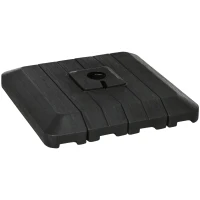 Outsunny 4PCs Cantilever Umbrella Base Weights with Wood-like Finish, Water or Sand Filled Patio Umbrella Weights for Cross Base Stand, Black(m-2)