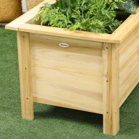 Outsunny Raised Garden Bed, 47.2" x 47.2" x 19.7" Wooden Elevated Planter Box Outdoor with Legs, for Vegetables, Flowers, Herbs, L-shaped, Natural(m-9)