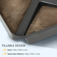 Outsunny 4PCs Cantilever Umbrella Base Weights up to 350lbs for Roma Banana Parasol, HDPE Fillable Offset Patio Umbrella Weights for Cross Base Stand, Black(m-5)