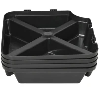 Outsunny 4PCs Cantilever Umbrella Base Weights up to 350lbs for Roma Banana Parasol, HDPE Fillable Offset Patio Umbrella Weights for Cross Base Stand, Black(m-8)