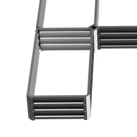 Outsunny Steel Raised Garden Bed, Set of 5 Large Box Planters for Outdoor Plants Vegetables Flowers Herbs, 8x8x1ft, Grey(m-9)