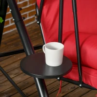 Outsunny 3-Seat Outdoor Patio Swing Chair, Converting Flat Bed, Canopy Swing Glider w/ Adjustable Shade, Removable Cushion and Pillows for Porch, Garden, Poolside, Backyard(m-9)