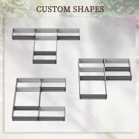 Outsunny Steel Raised Garden Bed, Set of 5 Large Box Planters for Outdoor Plants Vegetables Flowers Herbs, 8x8x1ft, Grey(m-4)