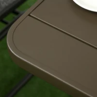 Outsunny 19" Beach Umbrella Table Tray, Slatted Instant Portable Beach Tables for Sand, Swimming Pools, Patio, Garden, Deck, Brown(m-8)