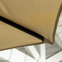 Outsunny 10FT Cantilever Umbrella, Offset Patio Umbrella with Crank and Cross Base for Deck, Backyard, Pool and Garden, Hanging Umbrellas, Tan(m-7)