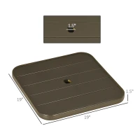 Outsunny 19" Beach Umbrella Table Tray, Slatted Instant Portable Beach Tables for Sand, Swimming Pools, Patio, Garden, Deck, Brown(m-3)